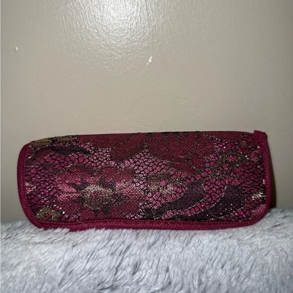 💰Foster Grant Whimsigoth Romantic Burgundy Pink Black Lace Soft Glasses Case